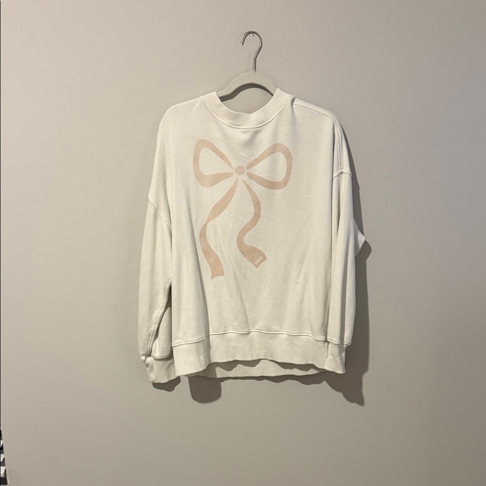 Aerie Cozy White Ribbed Sweater